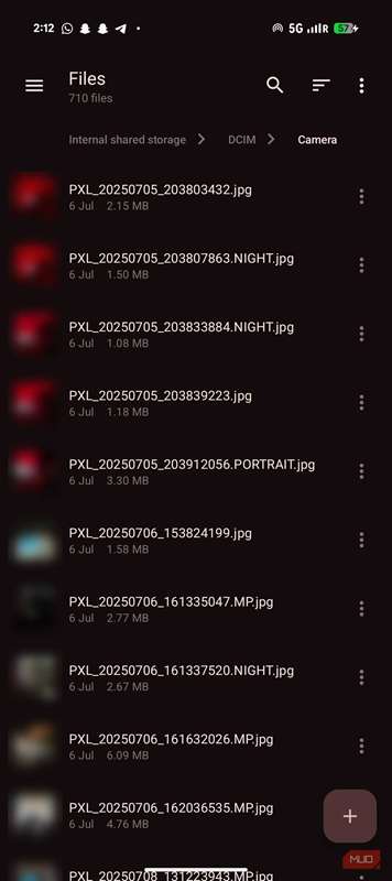 نمای ساختار پوشه‌های فایل‌های متریال