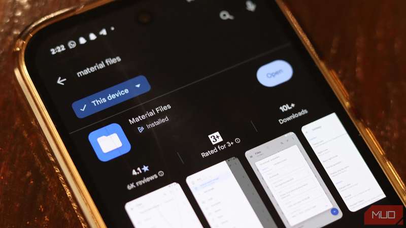 فایل‌های متریال در فروشگاه گوگل پلی.