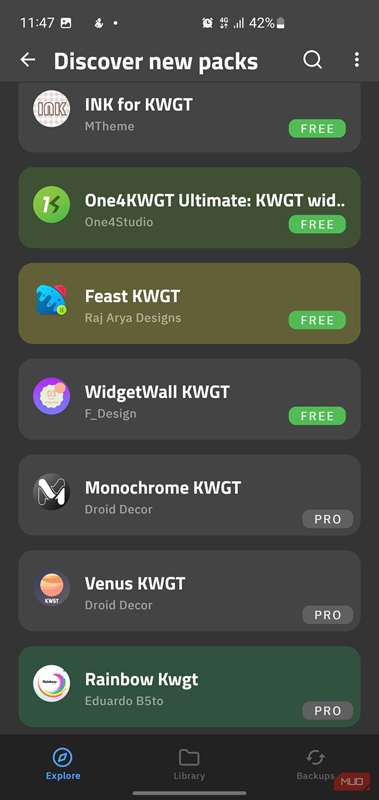 بسته‌های ویجت قابل دانلود بیشتر در KWGT.