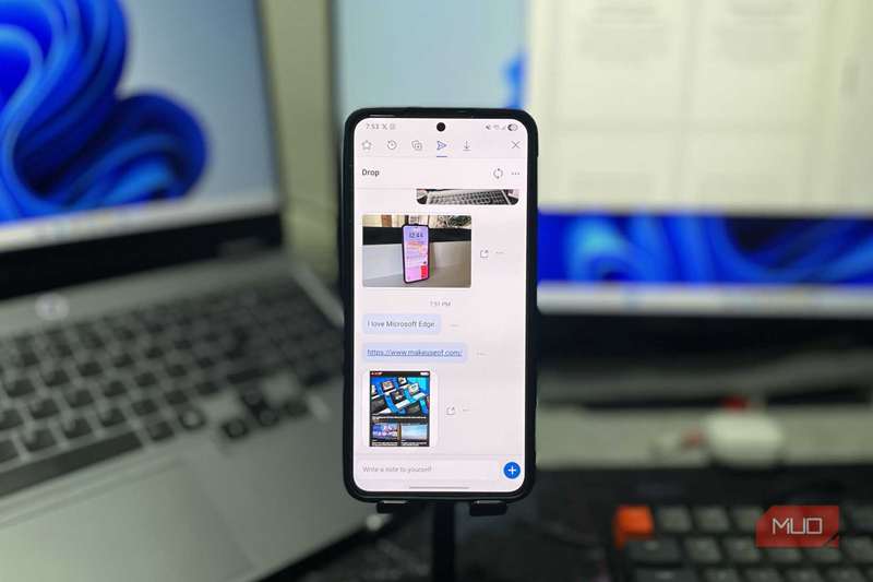 قابلیت Drop در مایکروسافت ادج بر روی گوشی اندروید