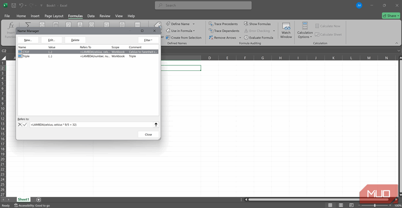 تمام فرمول‌های خود را در یک منو مدیریت کنید