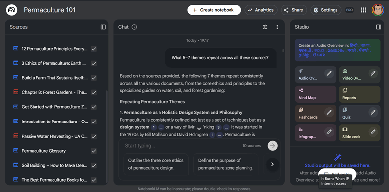 دریافت یک نمای کلی با یک درخواست در NotebookLM.