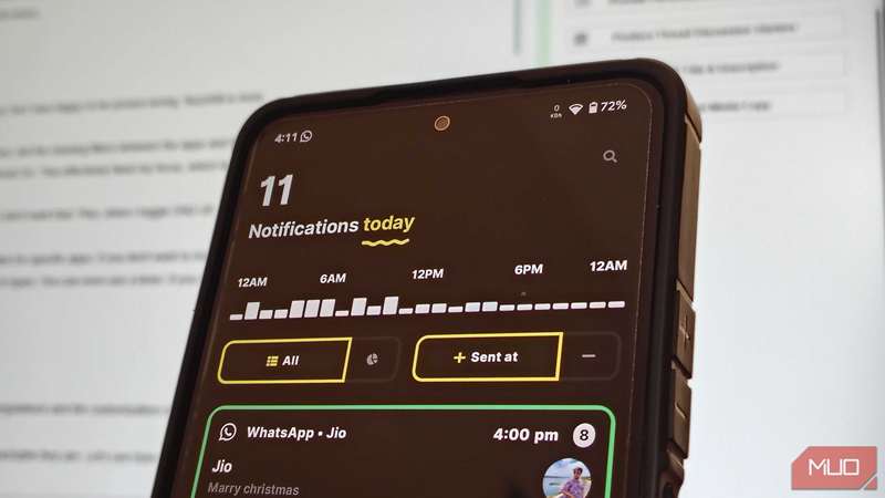 تاریخچه اعلان‌ها با شمارش در برنامه BuzzKill