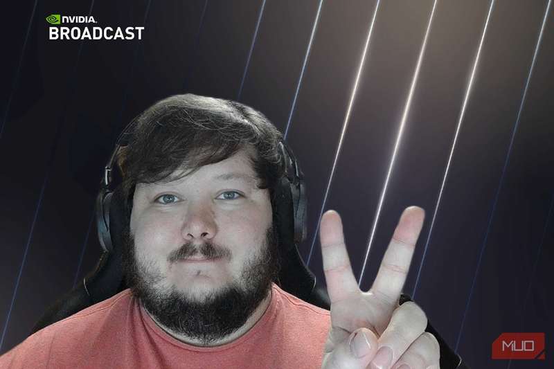 عکس من با پس‌زمینه جایگزین شده توسط NVIDIA Broadcast