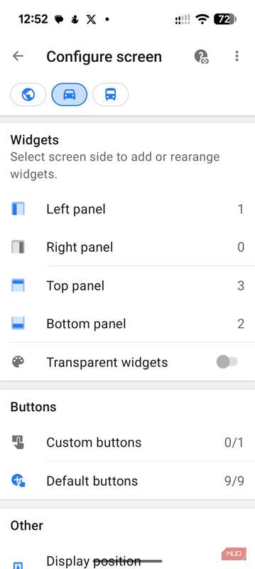 اسکرین‌شاتی دیگر نشان‌دهنده سفارشی‌سازی‌های OsmAnd.