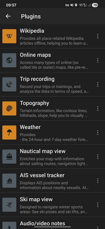 افزونه‌های OsmAnd