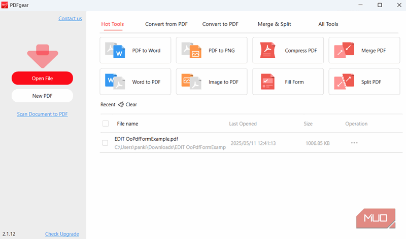 برنامه PDFgear در ویندوز