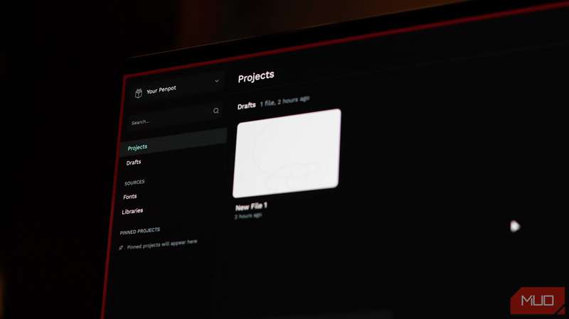 صفحه پروژه‌های Penpot
