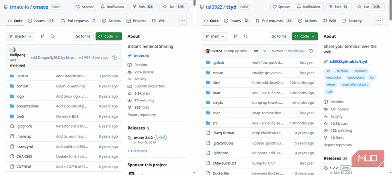 انتخاب ابزار مناسب: tmate یا ttyd