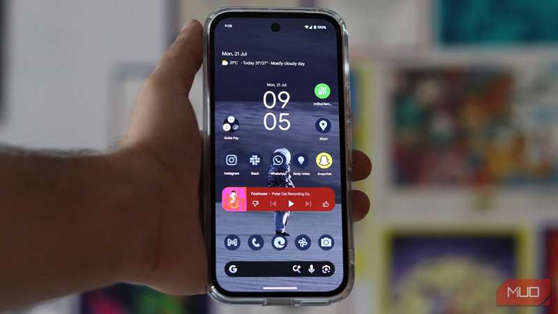 لانچر پیکسل بر روی پیکسل 9a