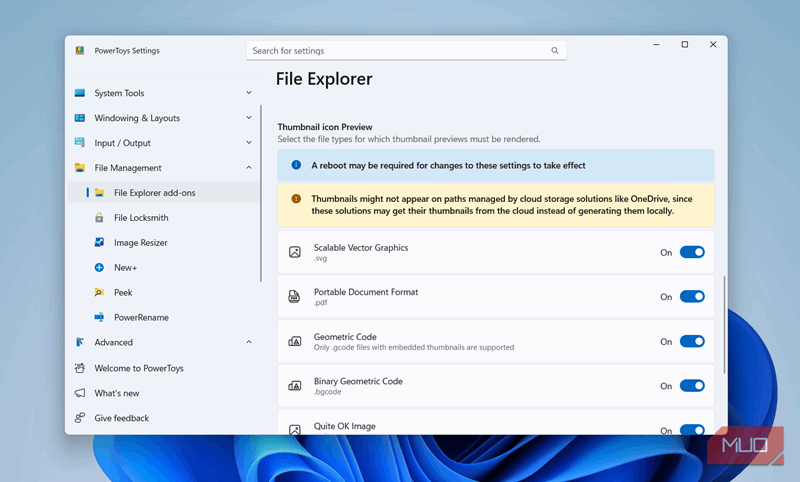 افزونه‌های PowerToys برای مرورگر فایل