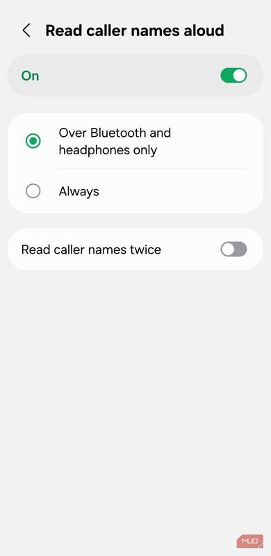 گزینه خواندن صدای نام تماس‌گیرنده در اندروید