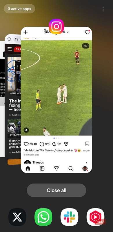 سوئیچ‌کننده برنامه‌های اخیر در گوشی اندروید
