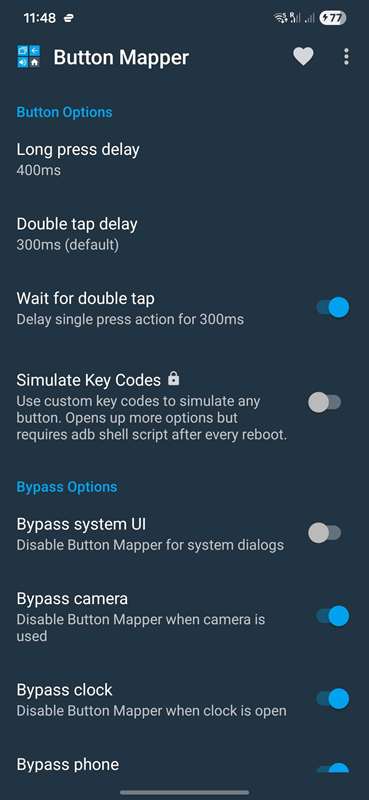 صفحه ۳ برنامه Button Mapper
