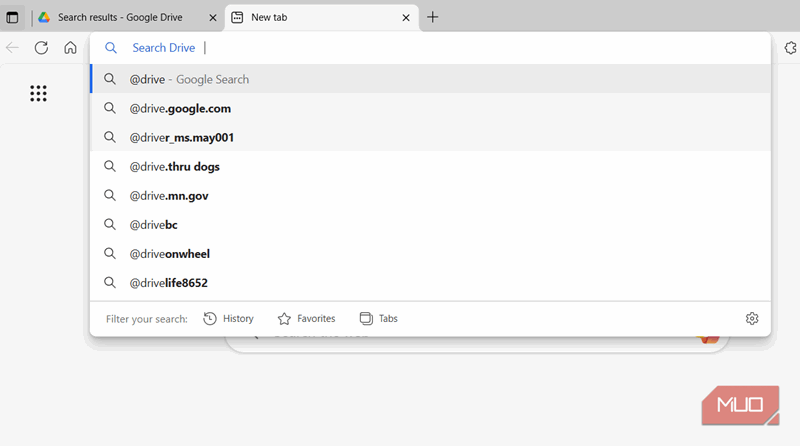 جستجوی Google Drive از نوار آدرس