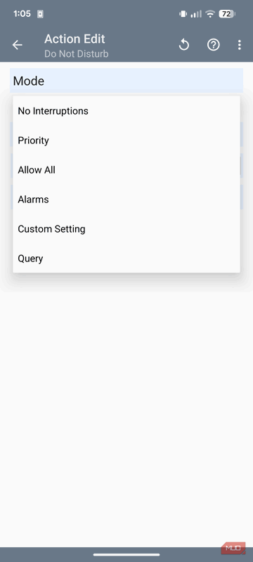 تنظیم حالت اقدام