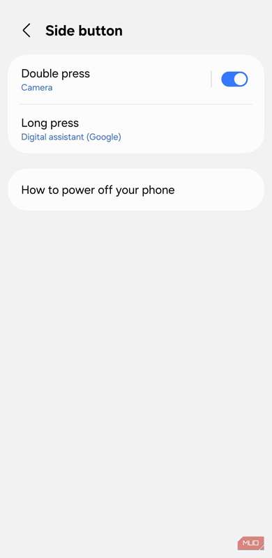دکمه کناری در گوشی سامسونگ
