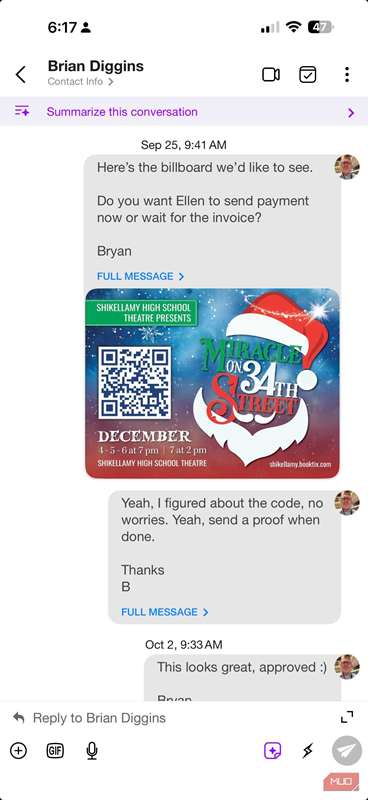 اسکرین‌شات نشان‌دهنده برنامه Spike Mail روی آیفون.