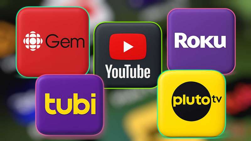 لوگوهای برندهای پخش ورزشی در پس‌زمینهٔ تار شده