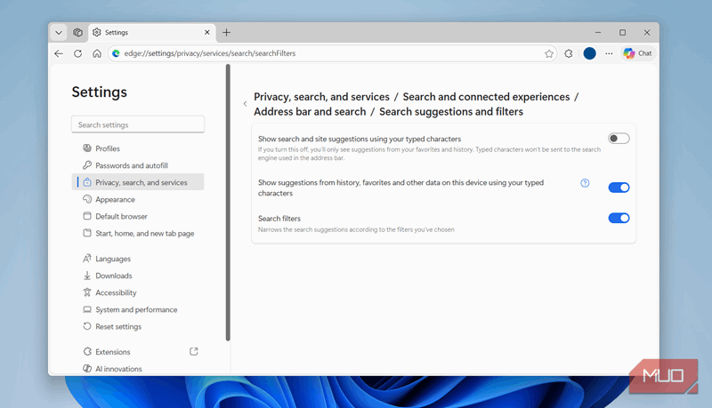 متوقف کردن ارسال عبارات تایپ‌شده به ارائه‌دهنده موتور جستجو
