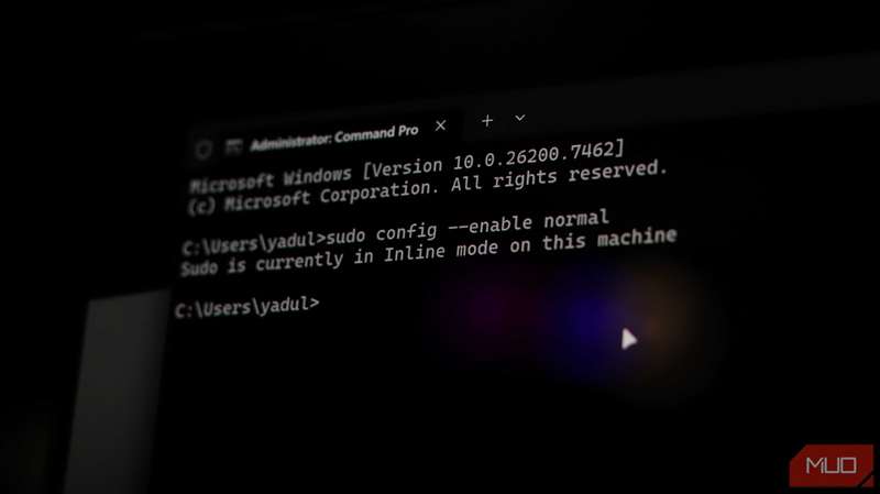 دستور پیکربندی Sudo در ترمینال ویندوز.
