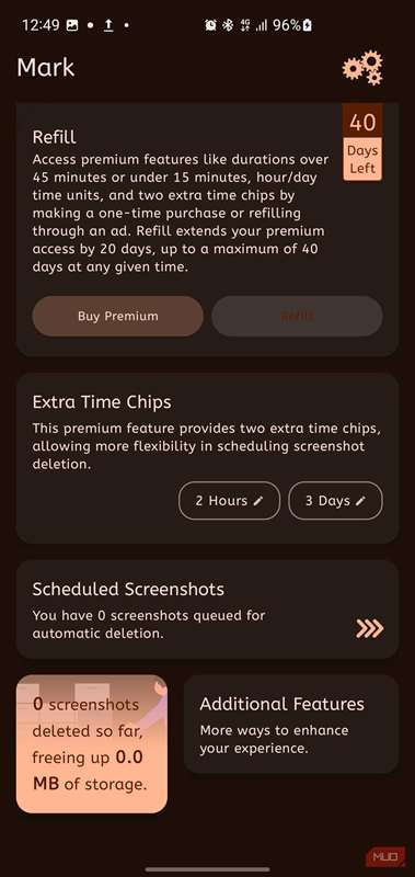 داشبورد برنامه مارک.