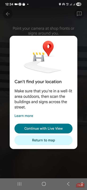 خطای Live View به دلیل نور کم و عدم وجود ساختار