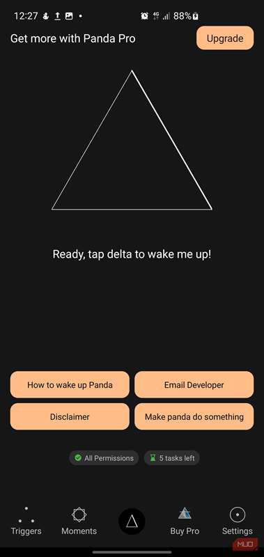 رابط اصلی برنامه پاندا در حالت بیکار.