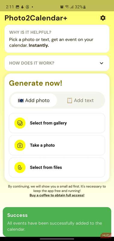 رابط اصلی برنامه Photo2Calendar