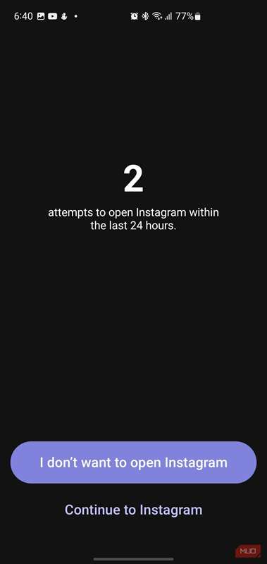 صفحهٔ آمار استفاده در برنامهٔ one sec.