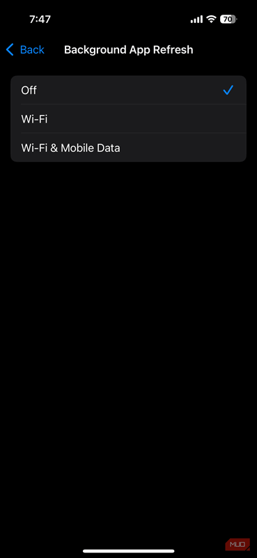 غیرفعال کردن کامل به‌روزرسانی برنامه‌های پس‌زمینه