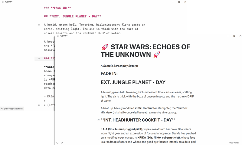 تایپورا مارک‌داون بدون درز