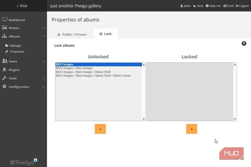 به‌روزرسانی ویژگی‌ها و دسترسی‌های آلبوم Piwigo