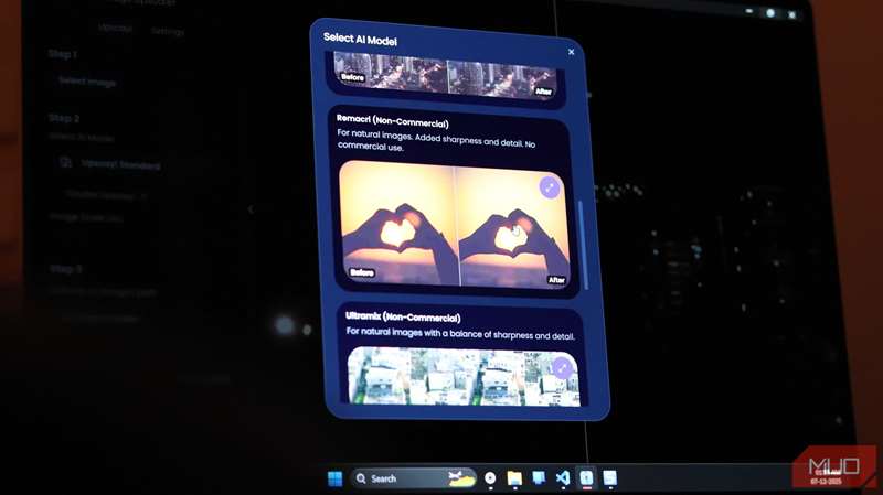 گزینه‌های مدل هوش مصنوعی Upscayl