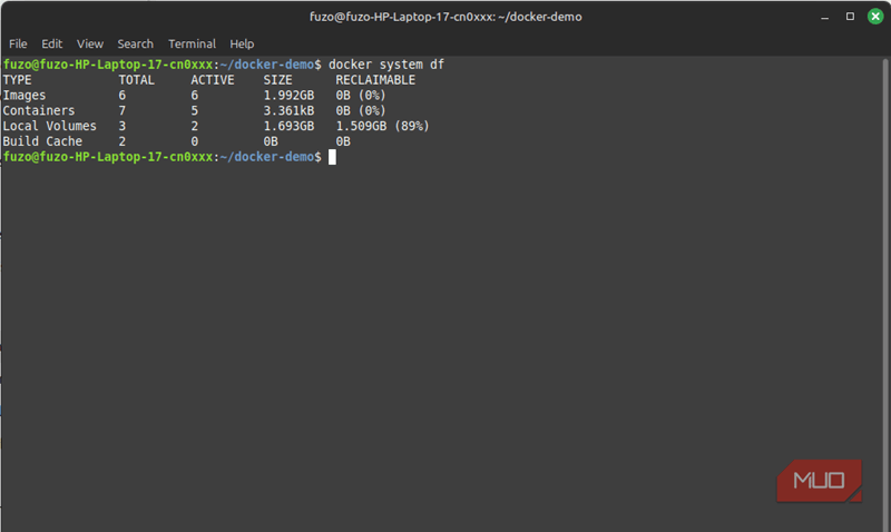 استفاده از prune برای نمایش منابع استفاده نشده