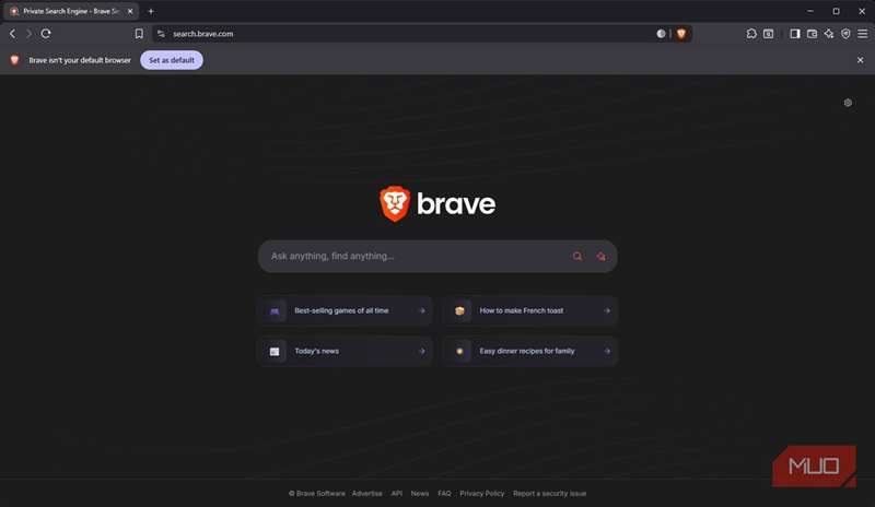 استفاده از موتور جستجوی Brave