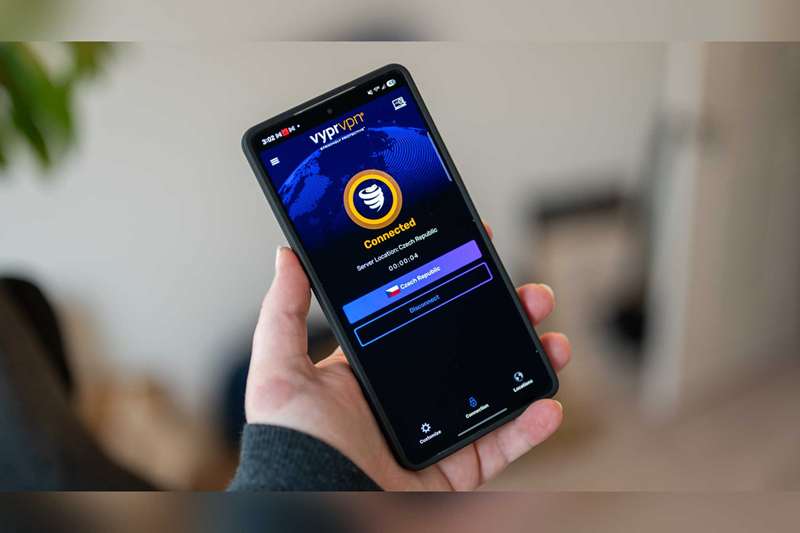 VyperVPN در حال اجرا بر روی تلفن هوشمند اندروید