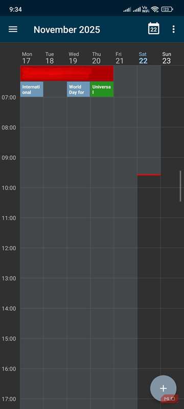 برنامه هفتگی در تقویم Etar