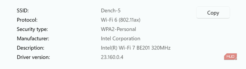 پروتکل تنظیمات وای‌فای در ویندوز ۱۱.