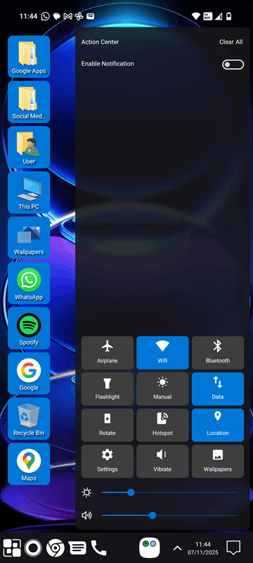 مرکز اقدام لانچر ویندوز 11