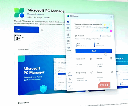مدیر ویندوز پی‌سی با گزینه افزایش رم