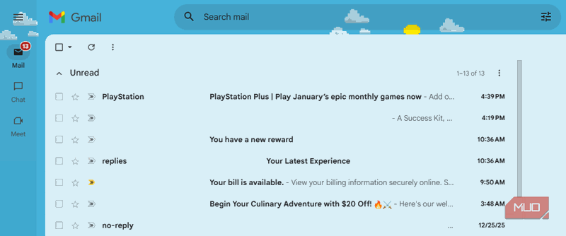 ایمیل خوانده‌نشده جیمیل 01