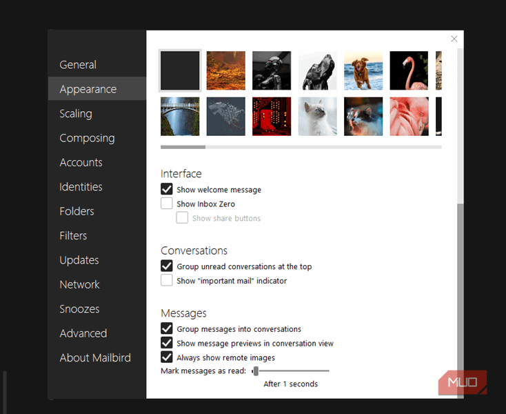 زمان‌سنج علامت‌گذاری پیام‌ها به‌عنوان خوانده‌شده در Mailbird