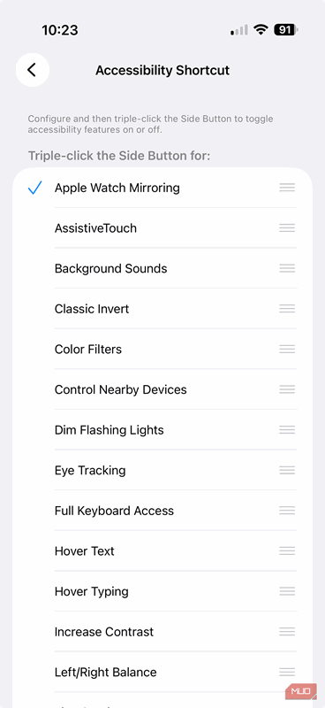 قابلیت دسترس‌پذیری در آیفون