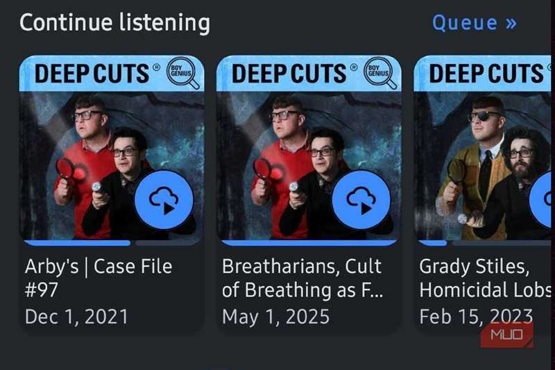 سه قسمت از پادکست Deep Cuts در AntennaPod