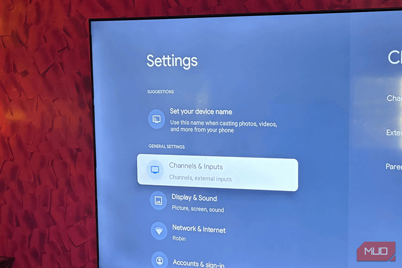کانال‌ها و ورودی‌های برنامه تنظیمات در FLauncher