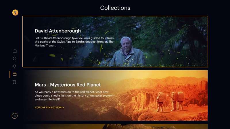 نمایش اسکرینشات از Curiosity Stream روی فایر تی‌وی