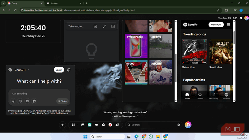 نمایش وبسایتها در Chrome توسط Dashy