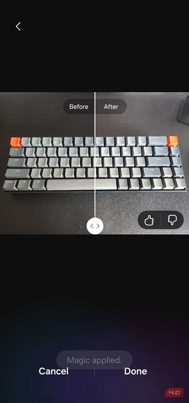 ویرایش عکس در برنامهٔ Galaxy Enhance X بر روی گوشی گلکسی