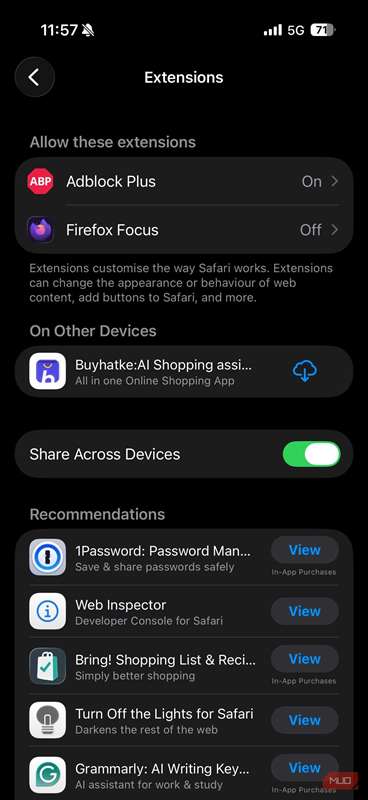 فعالسازی افزونه Firefox Focus برای مرورگر Safari